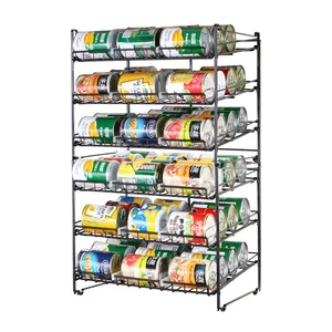 Suporte de armazenamento de refrigerante empilhável, suporte organizador de lata de refrigerante para despensa