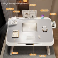 Bureau d'étude pliable compact en MDF et PU à angle réglable avec lampe pour utilisation en salon ou en tant que bureau d'ordinateur