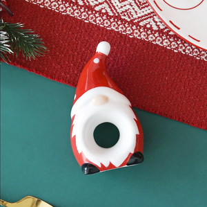 Anneau de serviette en céramique de qualité alimentaire, Père Noël, pour hôtel, restaurant, décoration de table de Noël, logo personnalisé, cadeau de Noël créatif, vente en gros - Product Image 2