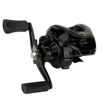 Carrete de Pesca Giratorio de Metal con Alarma Magnética Antiespléntico para Línea, con Fuerza de Arrastre y Alarma de Pesca, para Mano Izquierda, Personalizable, Negro