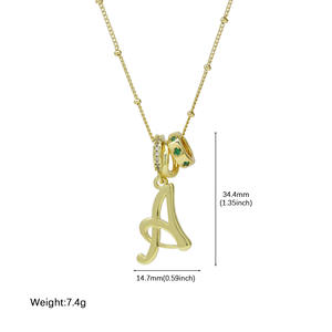 สร้อยคอแฟชั่นคุณภาพสูงสร้อยคอ26ตัวอักษรแบบโค้งจี้ภาษาอังกฤษทำด้วยมือคุณภาพสูงสร้อยคอหรูหรา - Product Image 5