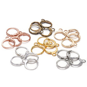 Korean Style Small Ear <b>Hooks</b> 18K Gold Plated Copper Round For <b>Earring</b> Making Jewelry Findings Components - Product Image 1