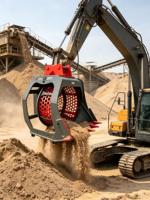 Godet de criblage rotatif pour le tri du sable, de la pierre et du rocher, godet de criblage hydraulique personnalisé pour chargeuse-excavatrice