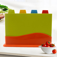4-delige set plastic snijplanken, snijmatten, voorbereidingsplank, tabla de cortar, voor vlees, groenten, fruit, keuken snijgereedschap