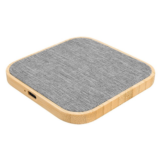 Factory Wholesale Eco 15W Fast RPET Cloth Wood Wireless Charger Custom logo and Custom Gift Box for All Mobile Phones