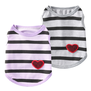 Gilet per Cuccioli Colorato Stile Macaron con Decorazione a Cuore Luminoso - <span class=keywords><strong>Abbigliamento</strong></span> Ecologico Semplice Comodo ed Elastico per <span class=keywords><strong>Cani</strong></span> e Gatti di Piccola Taglia - Product Image 2