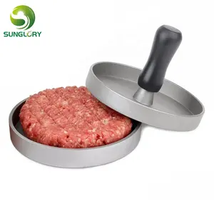 हैमबर्गर प्रेस एल्यूमिनियम मिश्र धातु बर्गर मांस निर्माता मोल्ड गोल गोमांस ग्रिल बर्गर प्रेस हैमबर्गर पैटी मोल्ड रसोई में खाना पकाने उपकरण