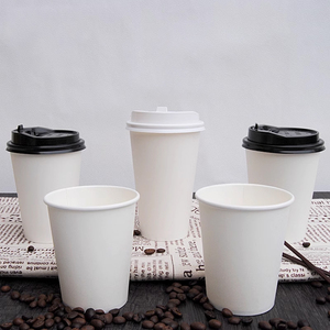 แก้วกระดาษสีขาวคราฟท์แบบผนังเดียว เกรดอาหาร เป็นมิตรกับสิ่งแวดล้อม ย่อยสลายได้ ใช้แล้วทิ้ง สำหรับเครื่องดื่มร้อน เคลือบ PE  โลโก้สั่งทำได้ ขนาด 8/12/16 ออนซ์ - Product Image 1