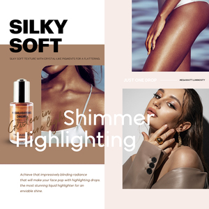 Huile scintillante pour le corps 5 couleurs Private Label Makeup Illuminator Highlighter Skin Tint Body Glitter Liquid Highlighter Drop - Product Image 2