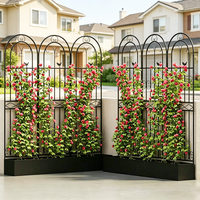 Jardinière en métal sur mesure avec treillis, pot de fleurs décoratif pour plantes grimpantes, robuste et durable pour l'extérieur