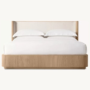 Ensemble de chambre à coucher en bois massif américain en chêne <span class=keywords><strong>français</strong></span> vintage, lit King & Queen pour chambre principale, villa et hôtel - Product Image 2