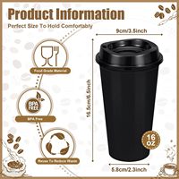 베스트 셀러 맞춤형 로고 16oz 500ml 플라스틱 텀블러 변색 뚜껑이있는 콜드 컵