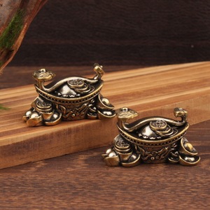 Adorno de Latón Yuanbao Ruyi, Decoración Feng Shui para Sala de Estar, Estilo Chino, Decoración Auspiciosa, Paquete Individual - Product Image 2