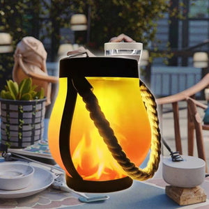 Luz <span class=keywords><strong>LED</strong></span> Multifuncional à Prova d'Água IP65, Recarregável por USB, para Uso Externo, com Design de Chama, em ABS, para Pendurar no Jardim, com Bateria <span class=keywords><strong>Solar</strong></span> e Alimentação DC Sem Fio - Product Image 2