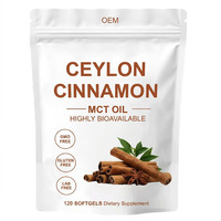 Gélules de Cannelle de Ceylan Extra Forte Antioxydante Soutient un Métabolisme Sain Suppléments avec Huile MCT