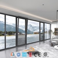 Ventanas Modernas de Aluminio con Certificación NFRC AS2047 Energy Star, Rotura de Puente Térmico, Doble Vidrio Templado, Persiana para Cocina y Hotel
