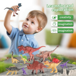 Giocattoli di Dinosauri 45 Pezzi, Set Educativo con Figure Realistiche di Dinosauri e Scatola Portaoggetti <span class=keywords><strong>a</strong></span> Forma di Testa di T-Rex, Set di Dinosauri in Plastica Sicura per Bambini - Product Image 2