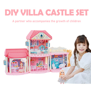 Castillo de <span class=keywords><strong>princesa</strong></span> de regalo para niñas, juguetes de construcción, cocina educativa, sala de estar, cama, baño, casa de muñecas, Kits de Villa para niños - Product Image 2
