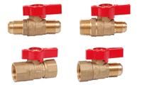 Válvula de bola de latón de 600 PSI con rosca NPT hembra para gas natural, válvula de cierre de 3/8", 1/2", 3/4", 1"