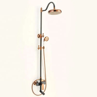 Corps en cuivre moderne très vendu ensemble de douche noir ensemble de douche multifonction à effet pluie pour salle de bains