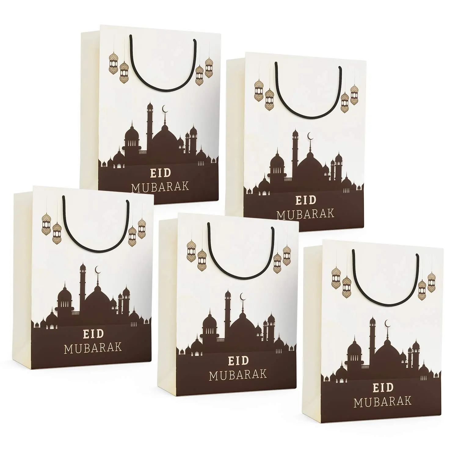 2023 Premium Decorations Castle Printing Eid Mubarak Traditional Design Ramadan Gift Bags For Friends Family And Loved Ones