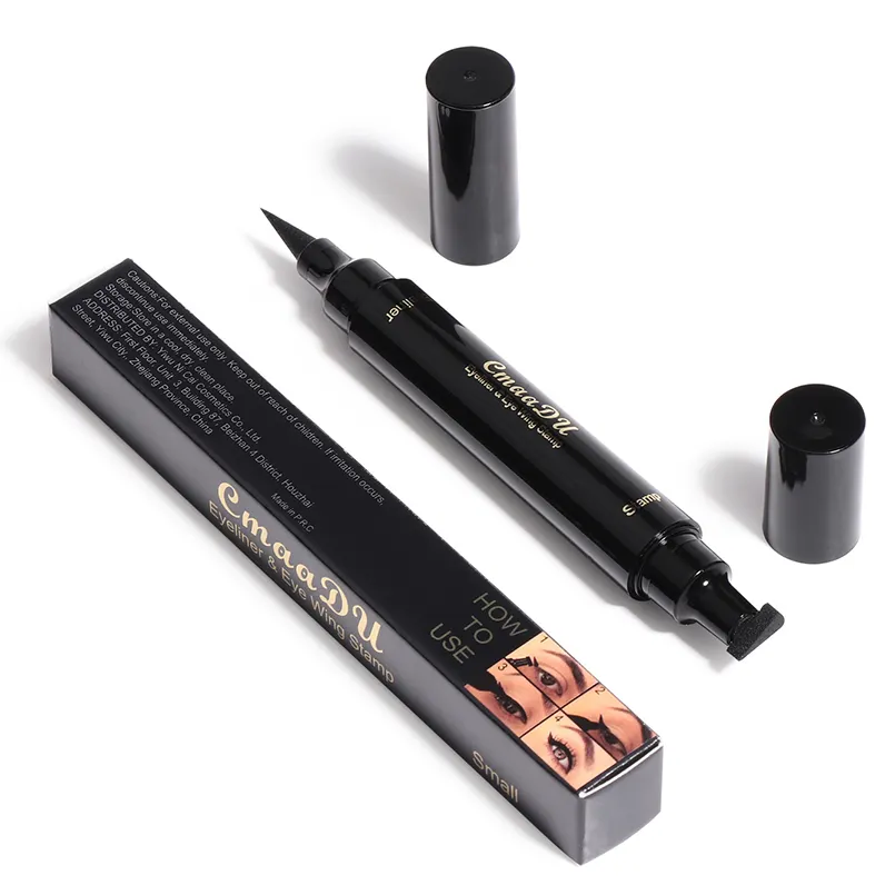 JW55 Private Label Double Head Eyeliner impermeabile timbro Wing impermeabile lunga durata timbro liquido Eyeliner sigillo Eyeliner penna