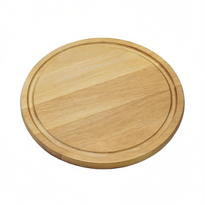 KESPER Round Wooden <b>Meat</b> Platter For Steak Serving 12 Inch Cutting Board With Groove Edge - Product Image 2