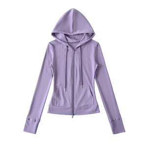 Jaqueta Cardigã Feminina Spice Girls Fina e Elegante com Capuz e Gola Alta, Forro de Inverno, Cordão Ajustável, Cor Sólida, Estilo Coringa - Product Image 2