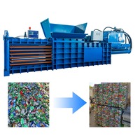 Presse à balles hydraulique horizontale à haute compression et à économie d'énergie, 5-8 tonnes par heure, grand rendement, pour le recyclage de divers matériaux recyclables et de papier usagé