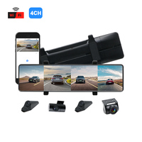 4CH AHD 1080P Miroir Dashcam Parking Moniteur Enregistrement en boucle 11.26 Pouces Rétroviseur Caméra Dash Cam