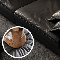 Leder Schnitt moderne Couch Set Möbel Sex Cloud Serie Couch L Form Wohnzimmer Sofa