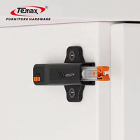 Système d'ouverture par poussée TEMAX PM58 en plastique pour armoire, amortisseur et loquet à ouverture par poussée