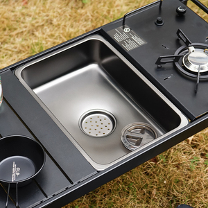 Bac de lavage <span class=keywords><strong>pliable</strong></span> portable en acier inoxydable 201 pour <span class=keywords><strong>camping</strong></span>, évier utilitaire, bac de vidange et de stockage d'eau - Product Image 1
