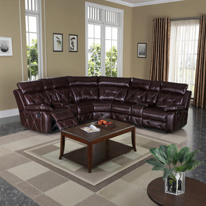 Sofá Esquinero Reclinable en Forma de L de Piel Sintética Moderna Frank con Consola de Almacenamiento - Product Image 4