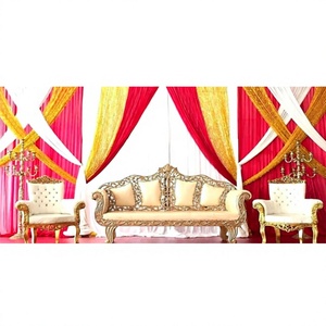 Elegante Sofá y Sillas Maharaja para Bodas, Nuevo Diseño, Juego de Sofás Metálicos Tallados para Bodas, Muebles para Escenario de Boda Real, Sídney - Product Image 1