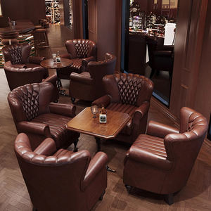 ويسكي الأمريكية عالية الجودة الأثاث التجاري الصلبة الخشب بار أريكة كشك مقعد حانة ملهى ليلي كرسي - Product Image 3