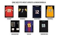 Jersey Cadre Vitrine En Bois Shadow Box pour Baseball Basketball Football Hockey Sports Chemises 98% Protection UV Plexiglas