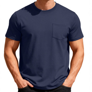 Camiseta de punto gofrado grande para hombre, estilo europeo/americano, transpirable, holgada, informal, con bolsillos, para verano, <span class=keywords><strong>TMU</strong></span> - Product Image 5