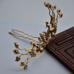 Antique Style Hair <b>Crown</b> 40*100MM Gold <b>Silver</b> Plated Copper Wedding Hairpin DIY Jewelry Accessory - Product Image 4