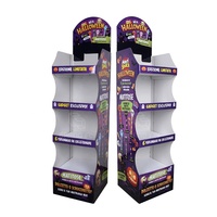 Présentoir de sol en carton ondulé personnalisé pour snacks, barres énergétiques, présentoir PDQ, étagère de présentation en carton pour supermarché