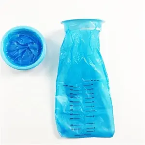 Logo tasarım 500 1000ml taşınabilir tek kullanımlık plastik sızdırmaz su geçirmez Emesis çanta Logo ile kusmuk çanta