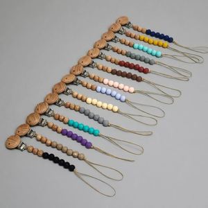 Baby Beech Clip Soothes Baby <b>Silicone</b> Party Gift <b>Beads</b>, Teeth Grinding Gum Anti Drop Chain - Product Image 1