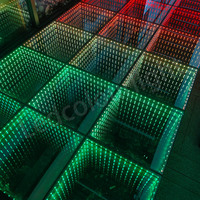 Kabellose LED-Tanzflächen-Fliesen Magnetische Infinity 3D-Spiegelpaneele für Hochzeiten und Partys DMX512 APP-Steuerung IP65 Wasserdicht
