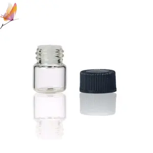 Hot Sale 4ml 1 Dram Blue Glass Vials With Orifice Reducers And Black Caps