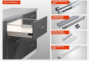 Chất Lượng Tốt Hộp Hệ Thống Ngăn Kéo Trượt Ngăn Kéo Trượt Đầy Đủ Mở Rộng Tủ Trượt Đồ Nội Thất Nhà Bếp Phụ Kiện - Product Image 5