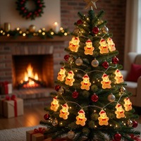 Guirlandes lumineuses LED à piles blanc chaud pour arbre de Noël, décorations de Noël en plastique pour la maison, Noël, Navidad, Nouvel An