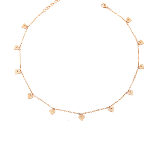 Acier inoxydable Malihini Mini Love Drop Collier Étincelant Multi-Coeur <span class=keywords><strong>Kalea</strong></span> Choker Link Chain Plaqué Or Mignon Cadeau De Mode - Product Image 3
