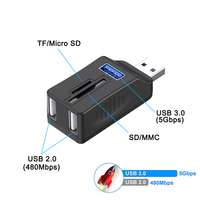 Nuevo producto Pequeño portátil USB2.0 + USB3.0 transferencia de datos y tarjeta de memoria SD/MMC/TF 5 en 1 USB COMBO para computadora portátil