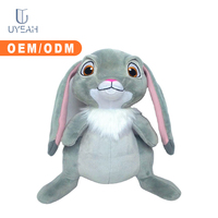 Jouet en peluche lapin personnalisé UYEAH avec logo, certifié CE/ASTM, très vendu, en coton PP, écologique, doux, kawaii, animal en peluche personnalisé