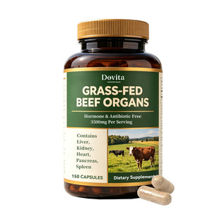 Cápsulas de Órganos de Res 100% Criados en Pasto y Alimentados con Pasto, Origen Nueva Zelanda, Hígado, Corazón, Riñón y Linfático Desecados, GMP, para Adultos - Product Image 3